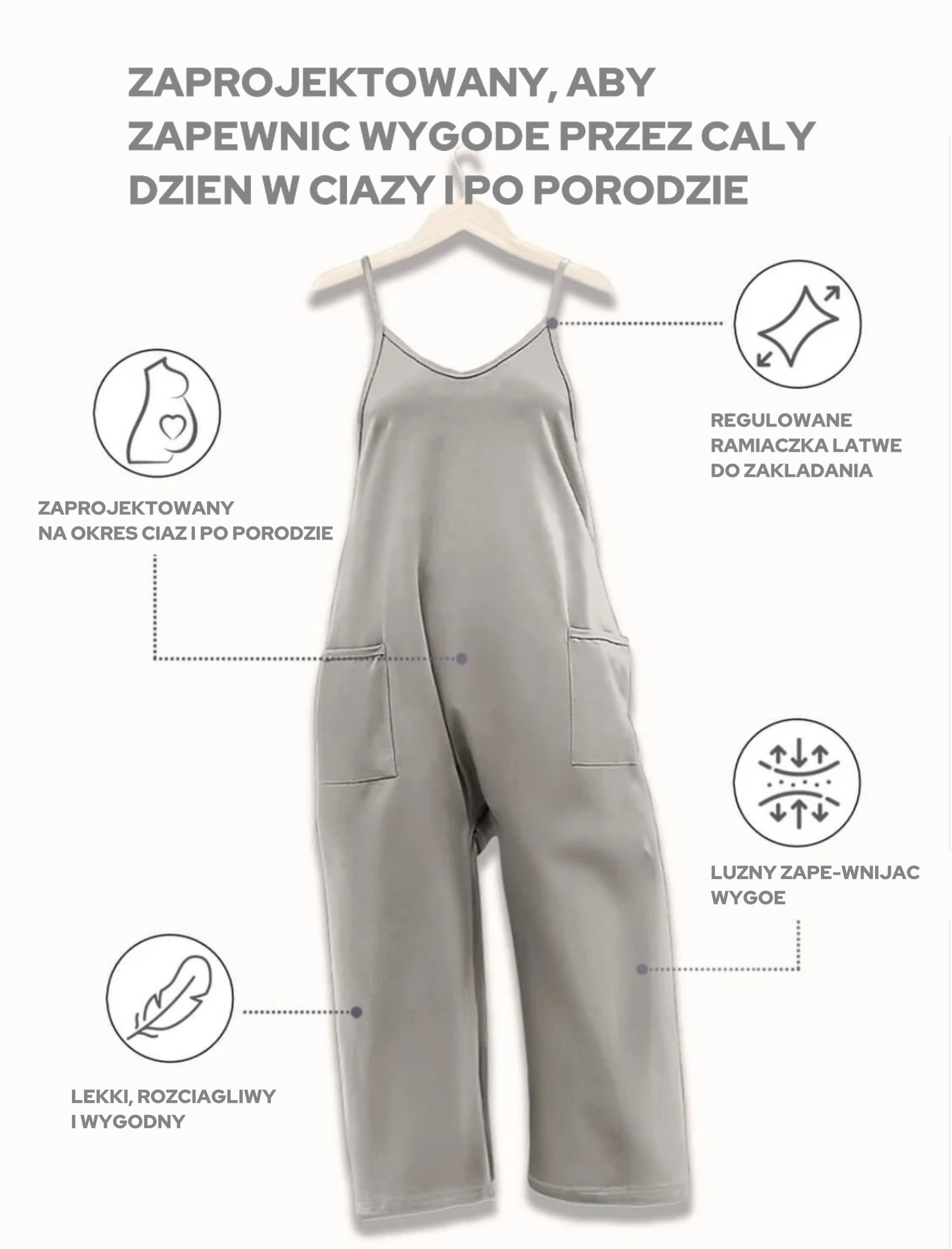 Luźny Kombinezon – Ciążowy i Poporodowy